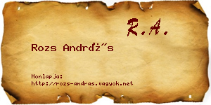 Rozs András névjegykártya